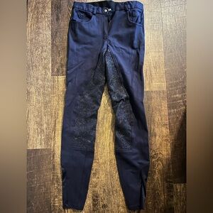 SmartPak Piper Navy Floral Silicone Full Seat Breeches - 28L